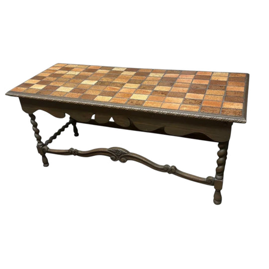 Tiled Coffee Table with Turned Legs