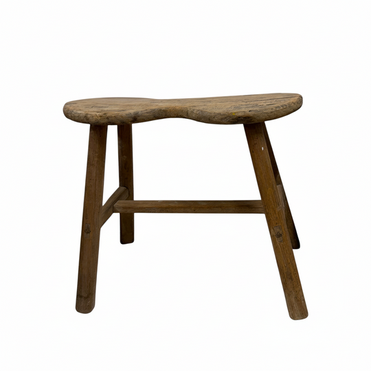 Vintage Shaped Elm Bench
