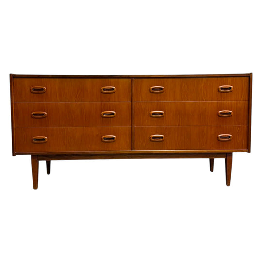 Mid Century Parker Nordic Teak Chest Of Drawers