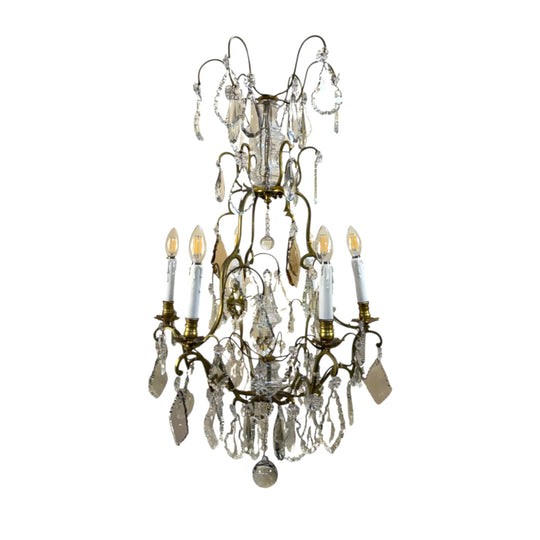Crystal and Brass Swiss Chandelier