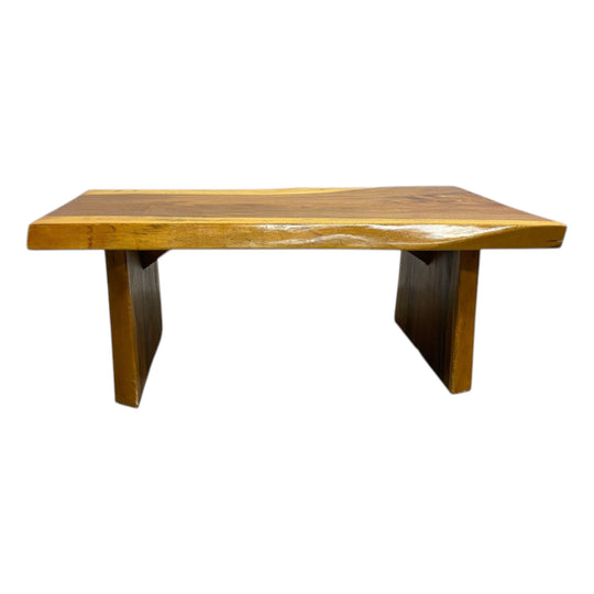 Vintage Organic Form Solid Wood Slab Coffee Table