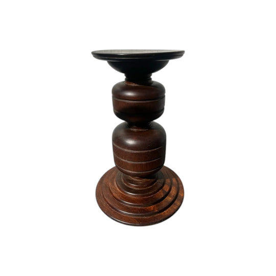 Solid Timber Turned Wood Pedestal Stand, 45cm