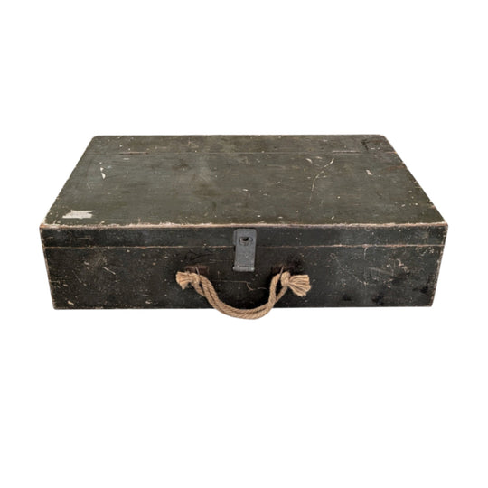 Vintage Mid Century Tradesman’s Tool Carry Case | Painted Timber with Rope Handle