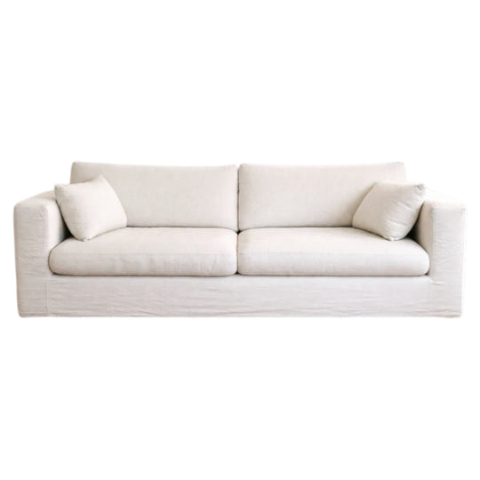 4 Seater Designer Sofa Molmic Steele Avenue Linen Cotton Slipcover Couch Feather