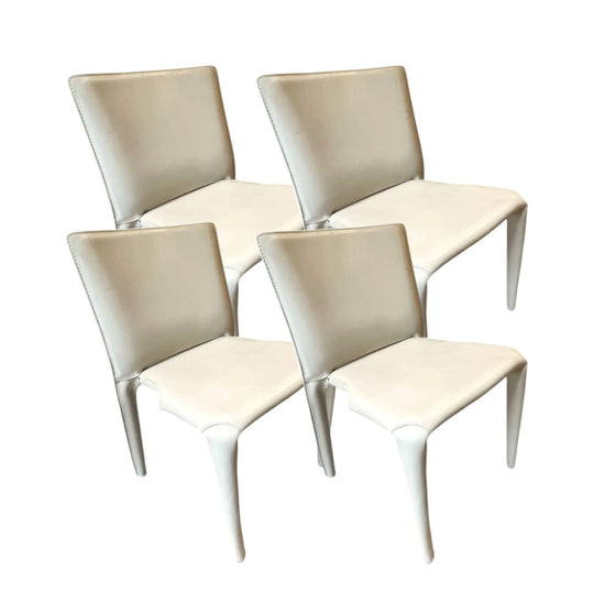 Set of 4 - Mario Bellini for Cassina "Bull" 422 Dining Chairs – Matt Ivory Leather