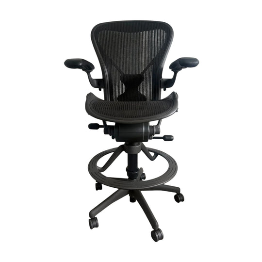 Herman Miller Aeron Classic Stool / Drafting Chair Fully Loaded