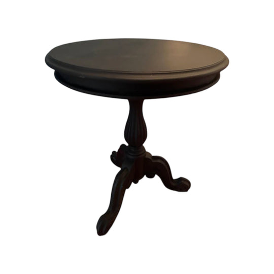 Vintage Style Round Pedestal Accent Table - Black Side Table