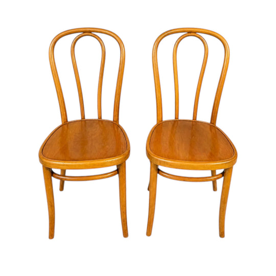 Dining Chairs Pair Bentwood Timber Vintage Cafe Style Wooden Chairs