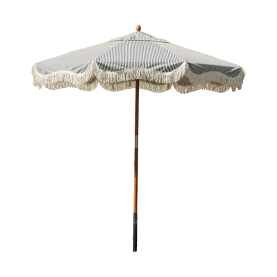 The Market Umbrella - Lauren's Navy Stripe