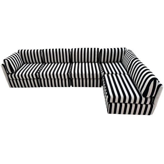 Vintage Jumbo Stripe Modular Sofa - Freshly Reupholstered
