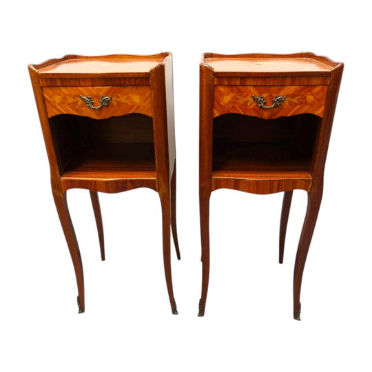 Pair Of French Marquetry Bedsides