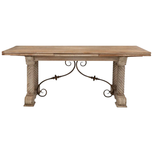 Mid 20th Century Cerused Oak Extension Table