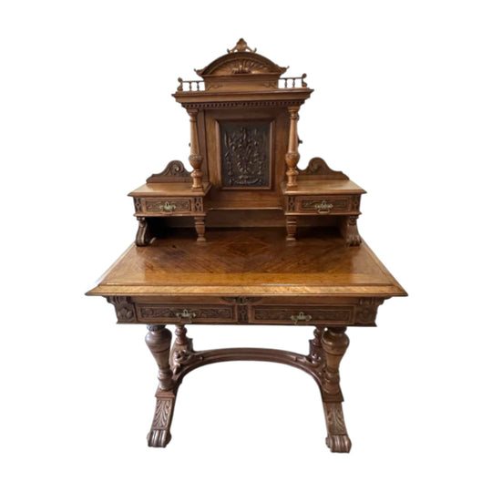 Antique 19th Century Renaissance Revival Mechanical Writing Desk - Walnut