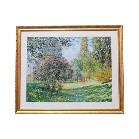 Framed Claude Monet The Parc Monceau print with gilt frame. B13023