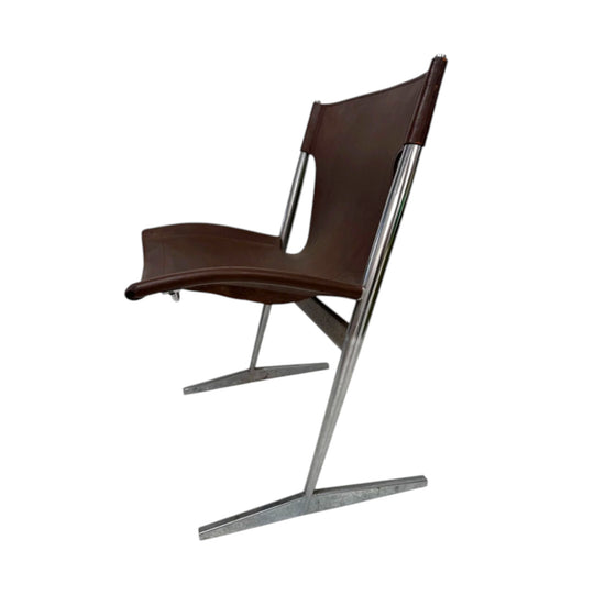 W.D Wallace Leather Chairs - set of four