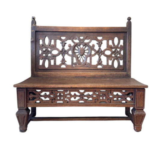Circa 19th Century Carved bench