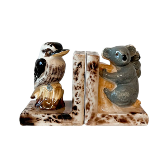 Vintage Australiana Ceramic Bookends