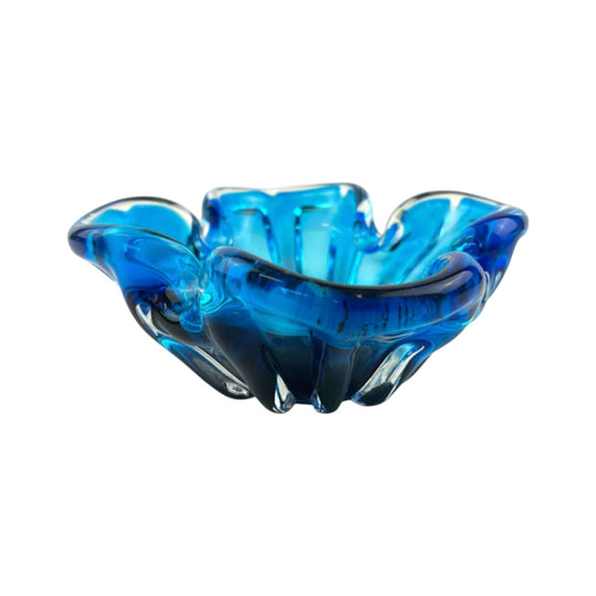 Blue Art Glass Dish