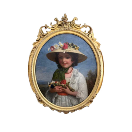 19thc English Portrait of a young girl
