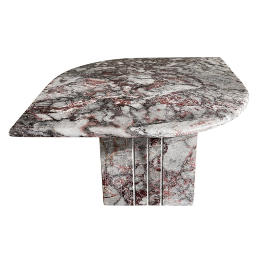 Vintage Teardrop Marble Coffee Table – Rosso Levanto / Brecciated Marble