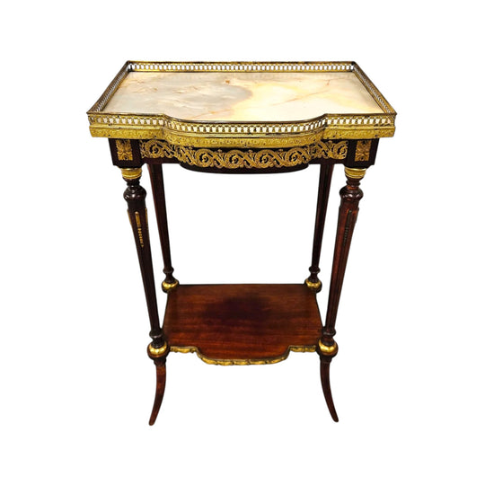 French Louis XVth Style Marble Top Side/Lamp Table