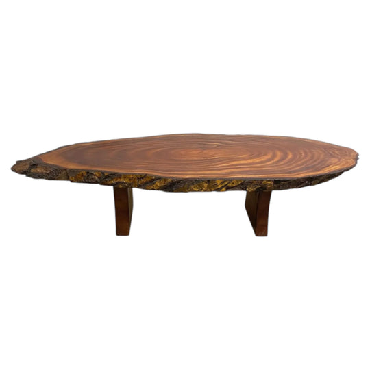 Vintage Live Edge Slab Cut Solid Wood Coffee Table