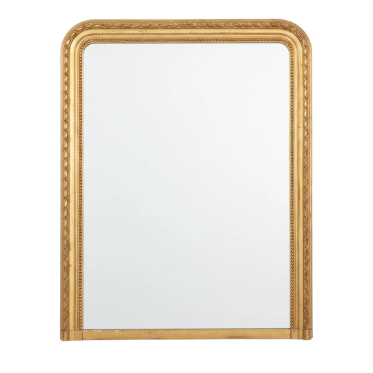 A Large French Louis-Philippe Period Giltwood and Gesso Overmantel Mirror