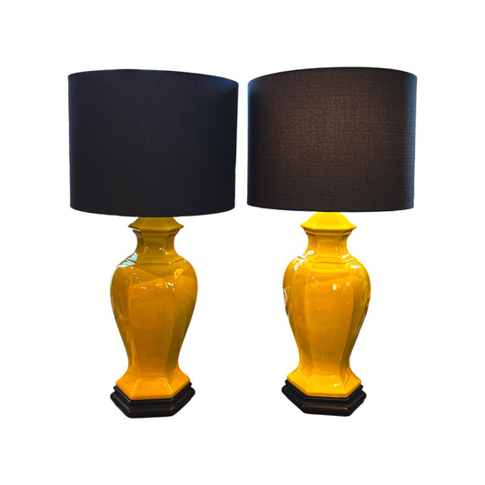Italian ceramic lamps with crackle glaze