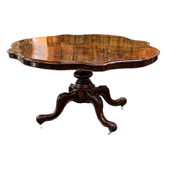 Superb Quality Antique Burr Walnut Violin-Shaped Table