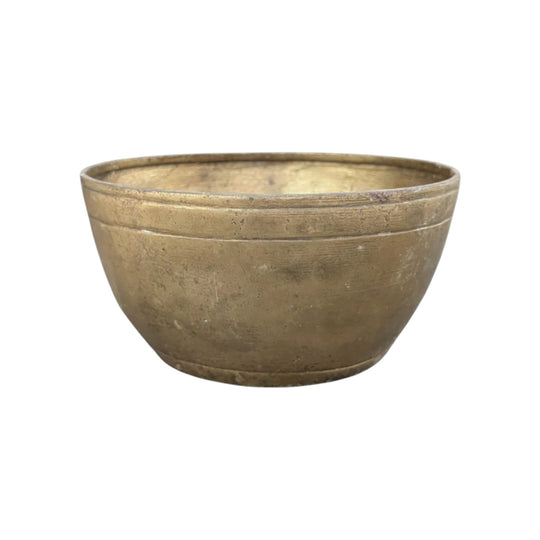 Antique Plain Turned Brass Bowl | Hand Worked Yellow Brass