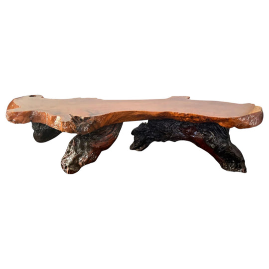 Vintage brutalist organic form coffee table - 85mm thick