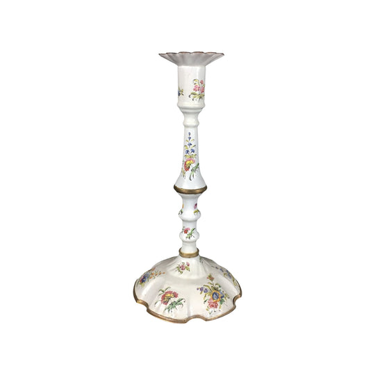 English enamel candle stick, C. 1770