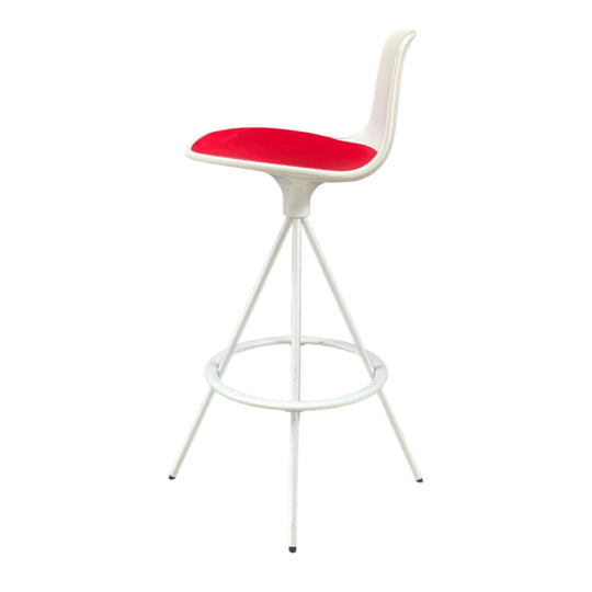 SIX (6) RETRO MID CENTURY MODERN, SWIVEL BARSTOOLS