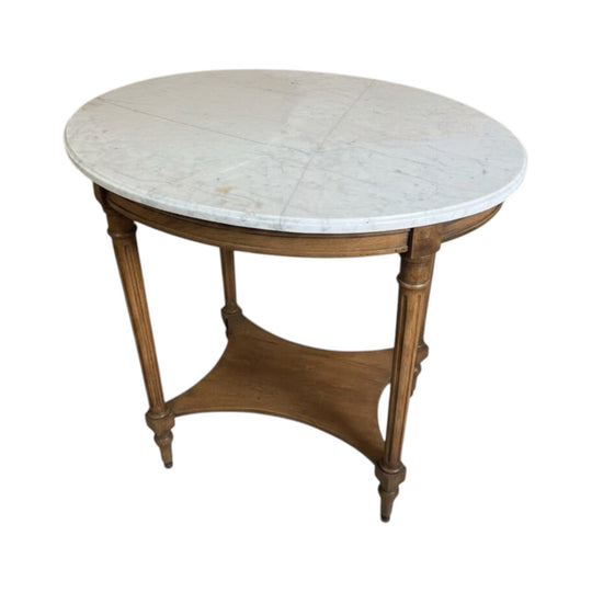 Antique French Louis XVI style Oval Marble Top Table