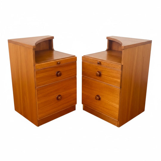 Chiswell Mid Century Bedside Tables - Pair