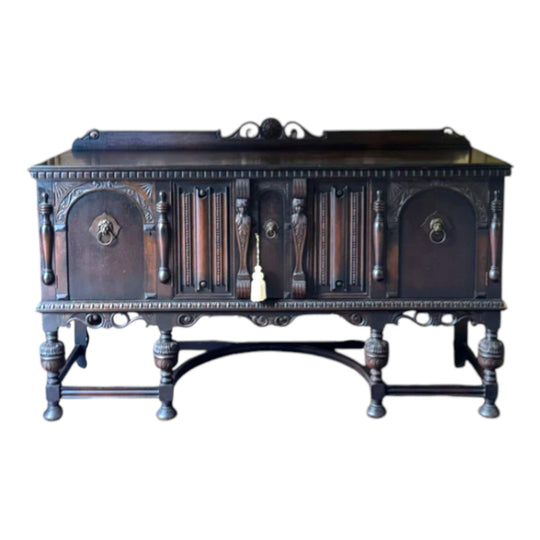 Vintage Tudor Revival Sideboard