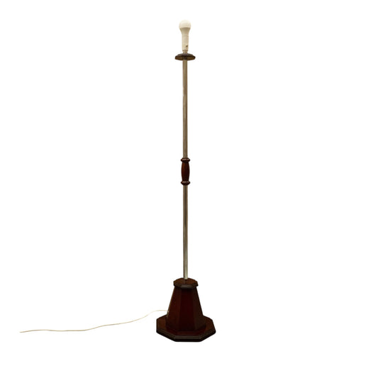 Art deco chrome and wood floor lamps