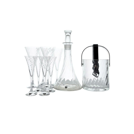GUNNAR CYRÉN (1931–2013) FOR ORREFORS, A 'Helena' pattern, ten piece table/bar service, circa 1980's