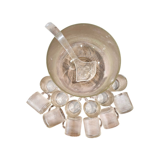 Vintage Brockway Glass Company Icelandic Bulk Punch Bowl Set