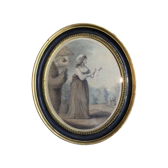 Print of 'Louisa' by Laurie & Whittle London, published 1795 in original frame