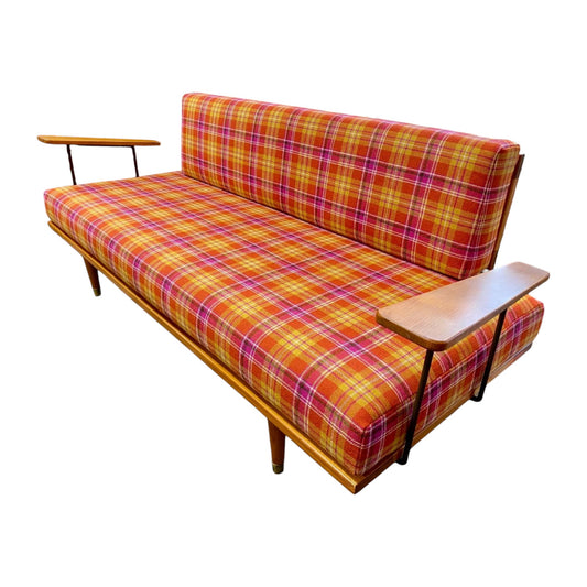 1950s newly upholstered Svane Oak Daybed, by Ingmar Relling, Norway