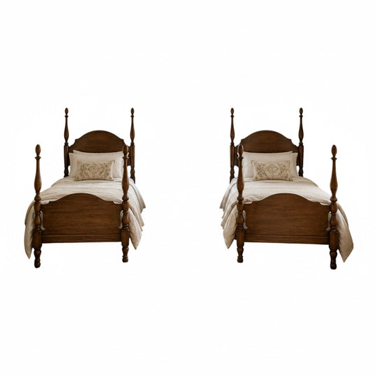 Pair of De Groot Antique Single Beds – Beautiful Timber Craftsmanship