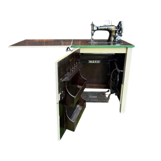 Stunning Montgomery Ward Sewing Machine & Cabinet.