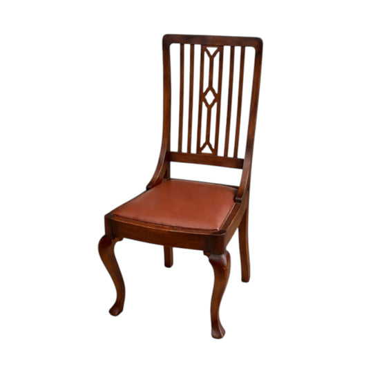 Dining Chairs Set of 8 Solid Timber Leather Seat Classic Vintage Style
