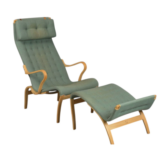 Bruno mathsson, armchair and stool model Pernilla