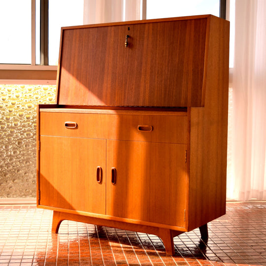 Vintage Noblett Mid Century Teak Bureau Writing Desk | 1960’s