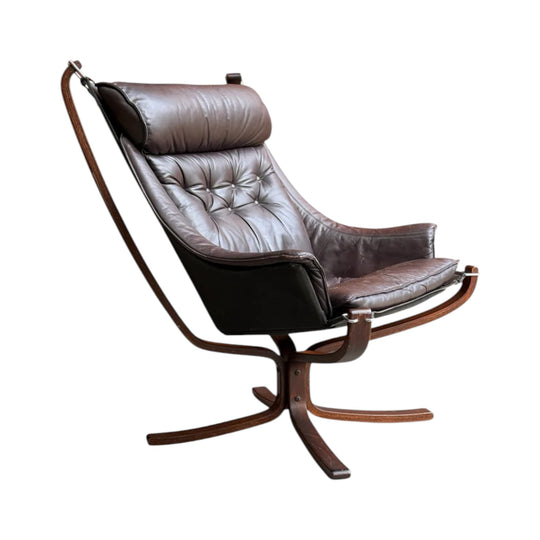 Sigurd Resell Falcon Chair for Vatne Møbler, 1970s, Mid Century Highback Sling Chair