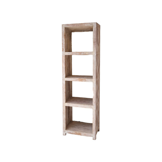 Bookshelf Solid Wood Beachwood Shelving Unit Rustic Display Storage Cabinet