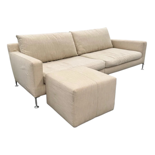 Authentic B&B Italia 'Harry' Sofa & 'Charles' Ottoman by Antonio Citterio