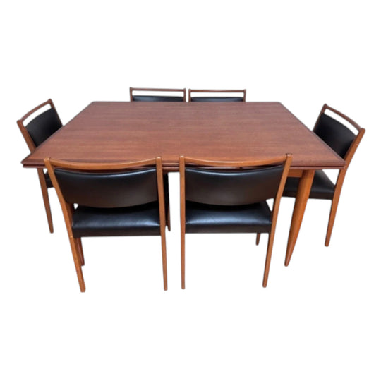Beautiful mid century table and 6x chairs
